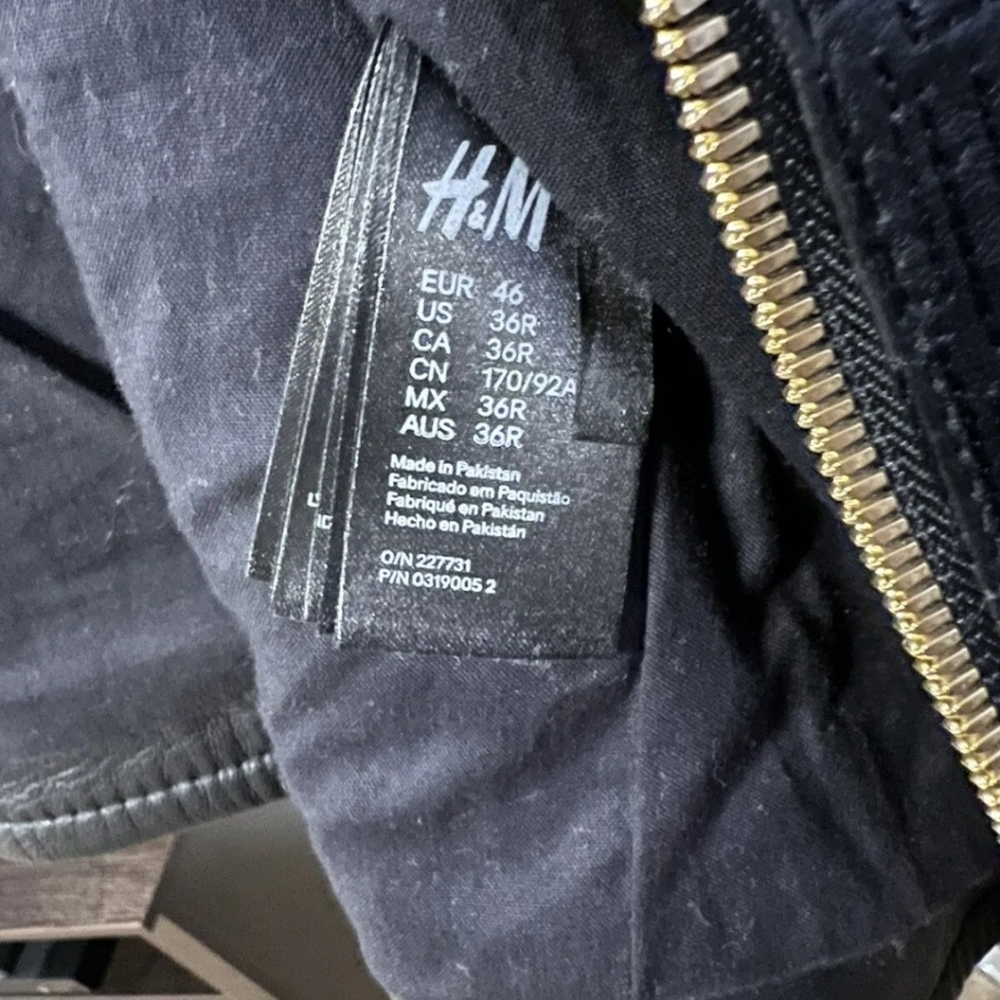 Balmain x H&M Gold Lion Embroidered Leather Jacket - Picture 8 of 11